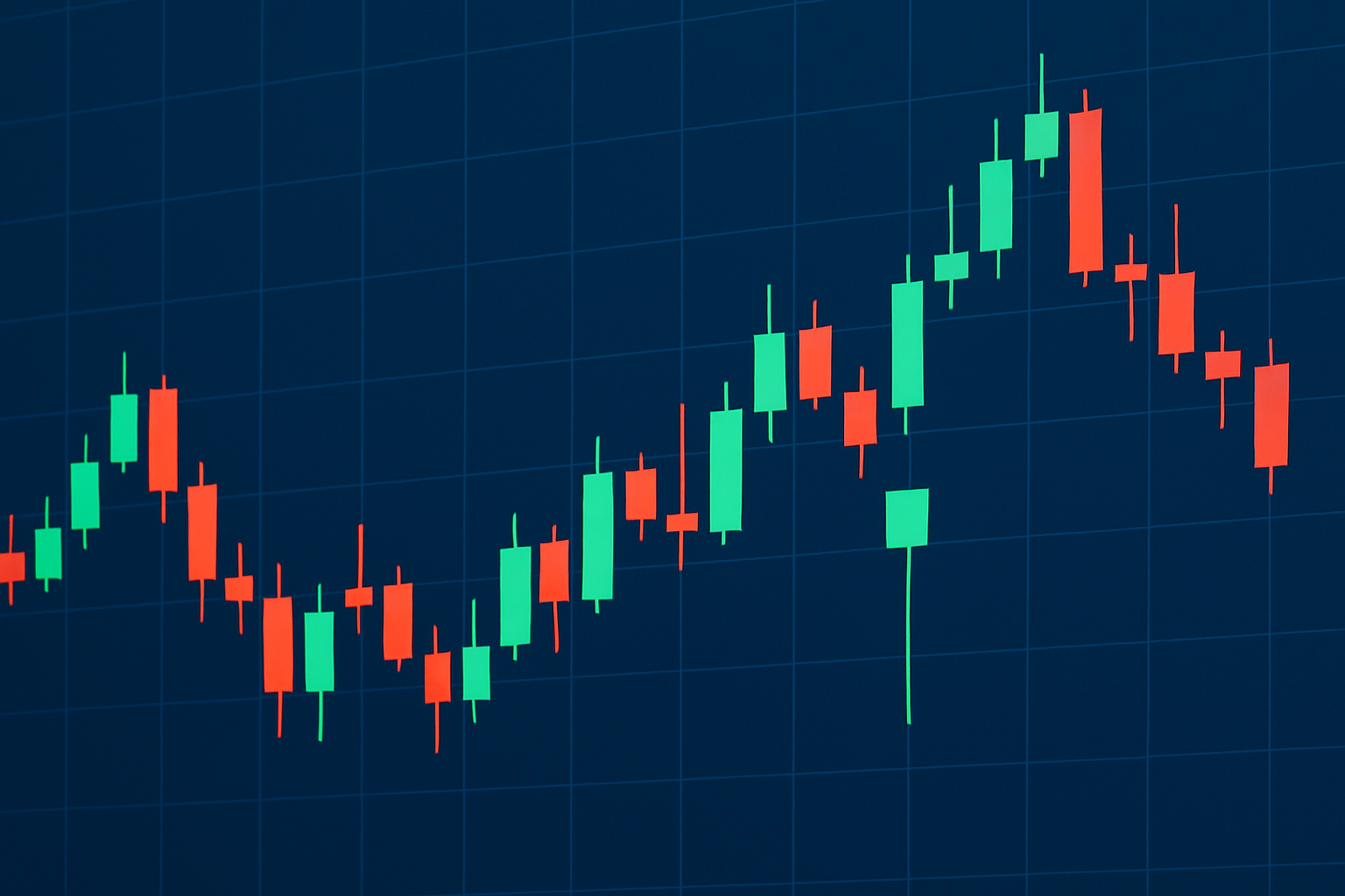 Example of a hammer candlestick pattern showing its distinctive small body and long lower wick in a forex chart.