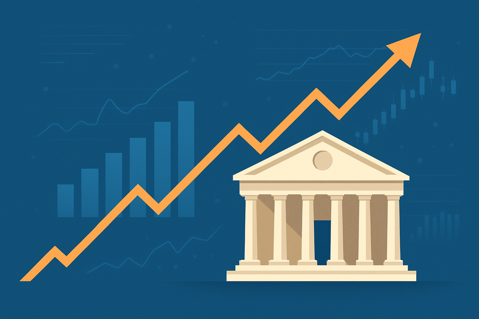 Illustration representing central bank impact on financial markets following hawkish statements.