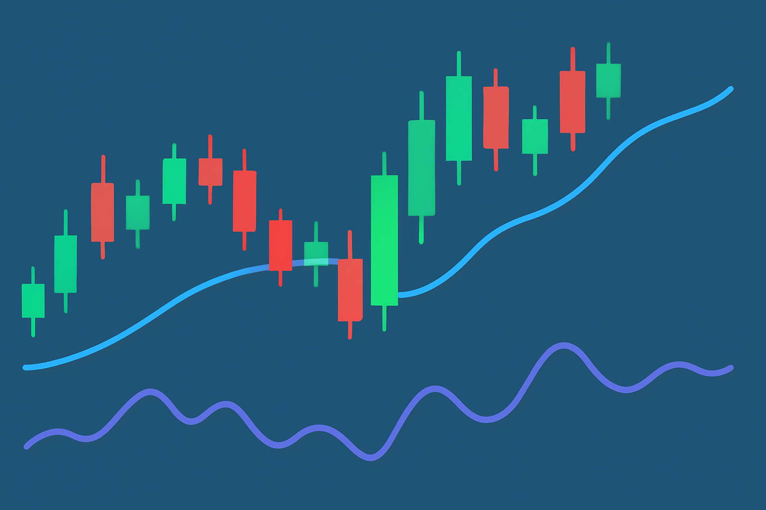 Chart demonstrating an engulfing candle aligned with moving average trends and RSI confirmation for entry signal.