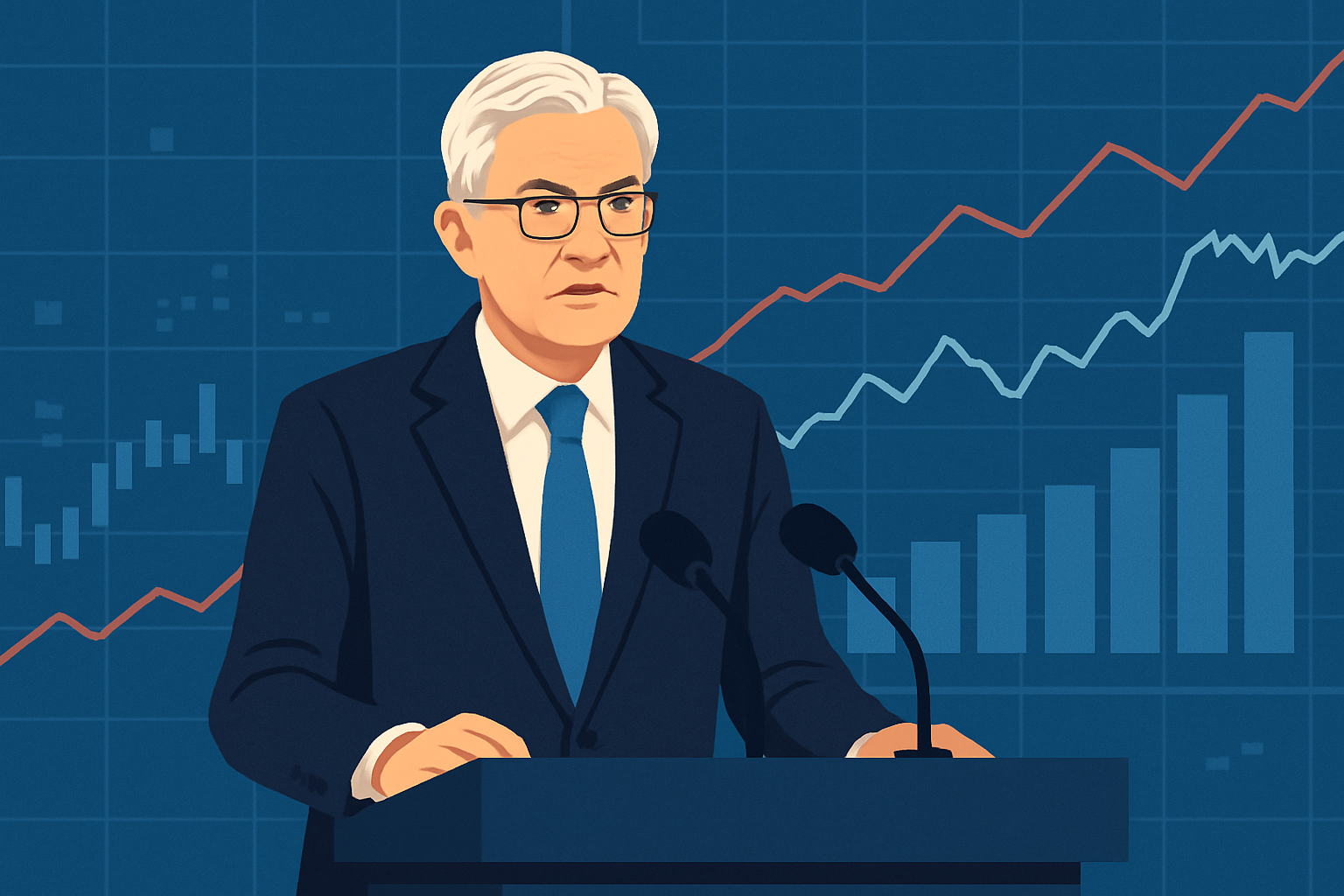 Central bank leader delivering a dovish policy statement impacting global financial markets.