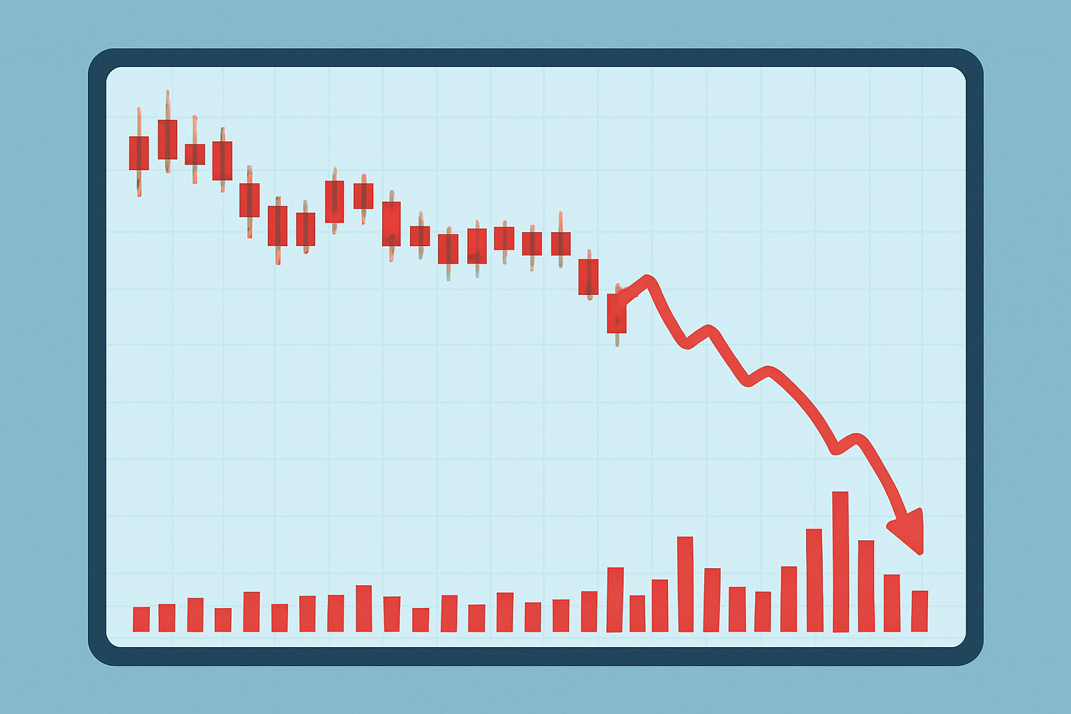 Chart illustrating a rapid tank in asset price combined with unusually high trading volume