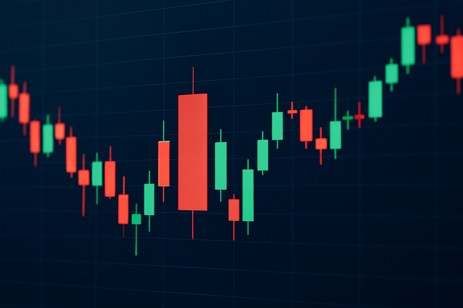 Example of a bullish harami candlestick pattern on a live trading chart, illustrating the smaller candle fully contained within the previous candle's body.