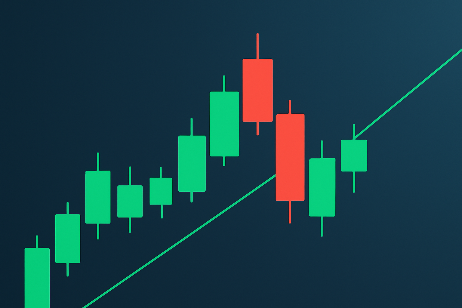 Example of a bearish engulfing candle pattern absorbing the previous bullish candle on a candlestick chart.