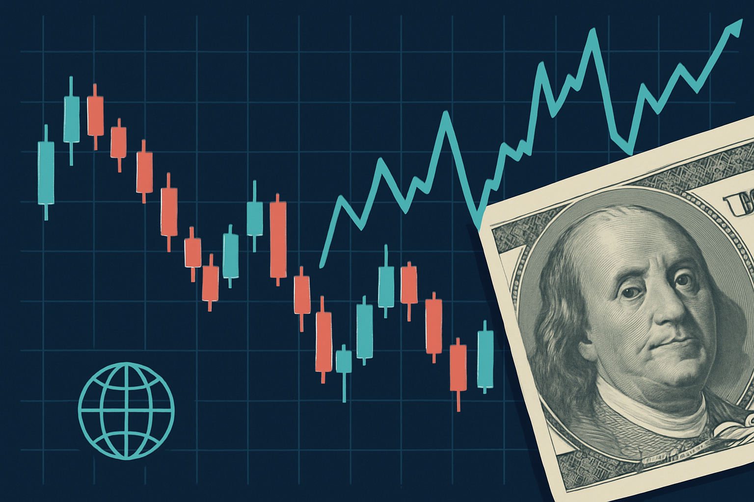 Forex market volatility around the time of the NFP report release, illustrating sharp USD value fluctuations.