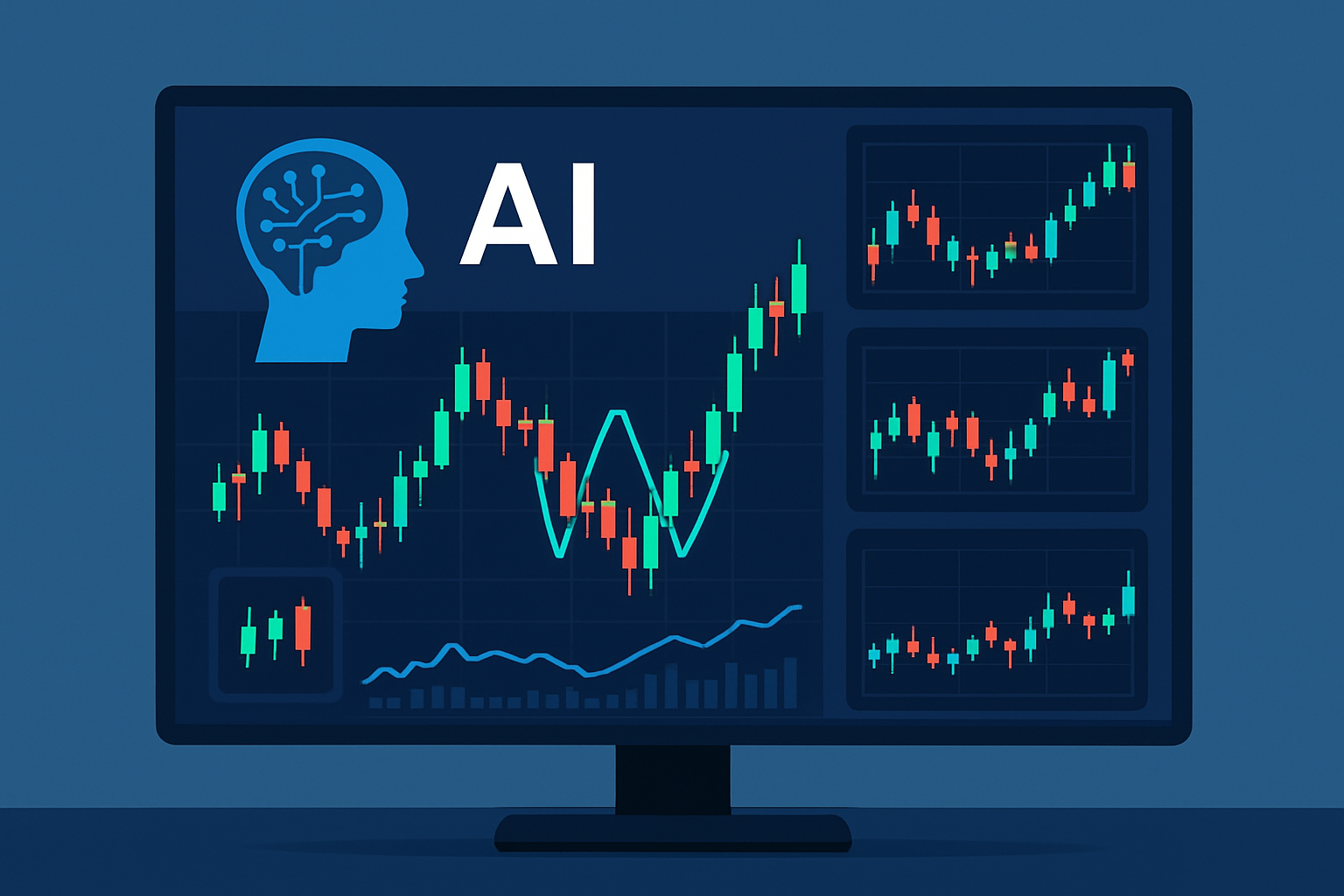 An advanced trading interface displaying AI-driven recognition of reversal candlestick patterns across multiple timeframes.