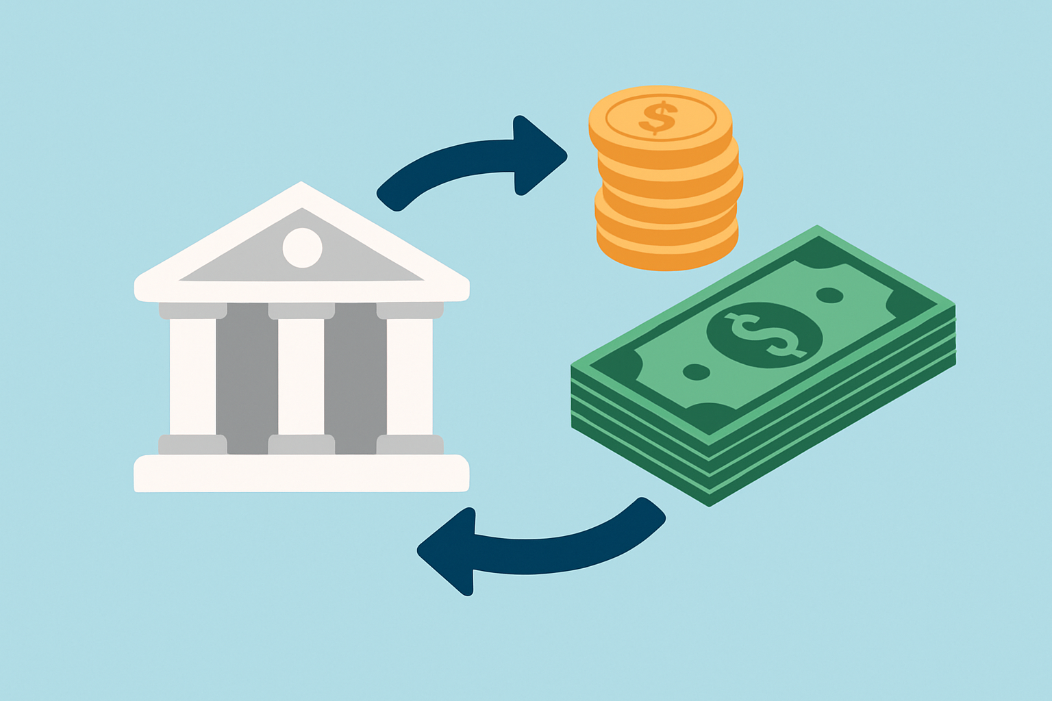 Visual diagram showing how a bank keeps part of deposits as reserves and lends out the remaining funds.