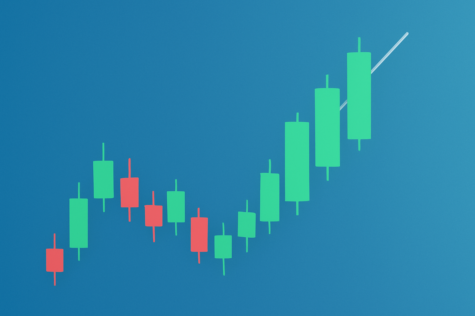 Illustration of the 3 white soldiers candlestick pattern with three consecutive bullish candles