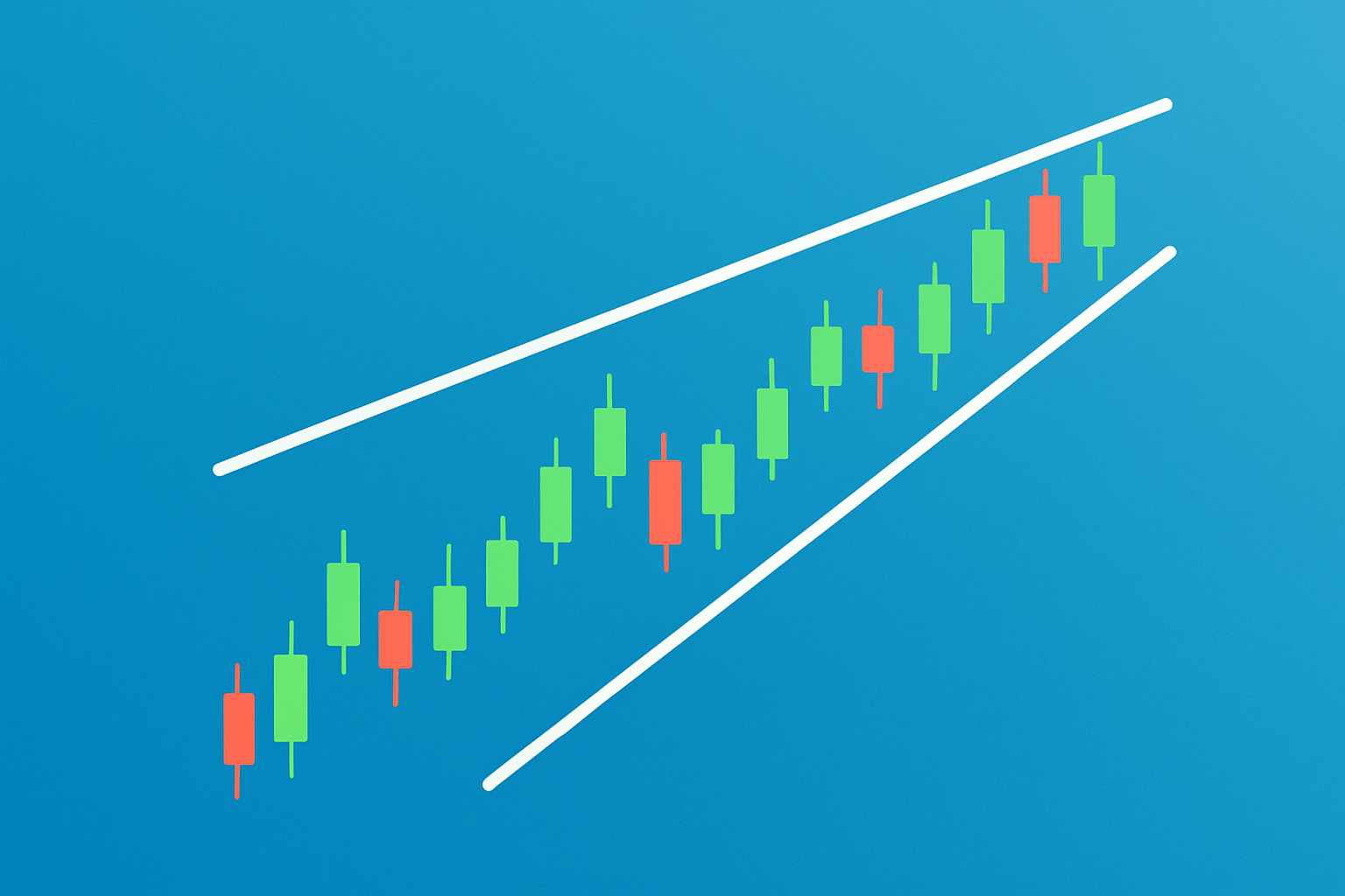 Chart illustrating an ascending wedge pattern with converging trendlines and price action forming higher highs and higher lows