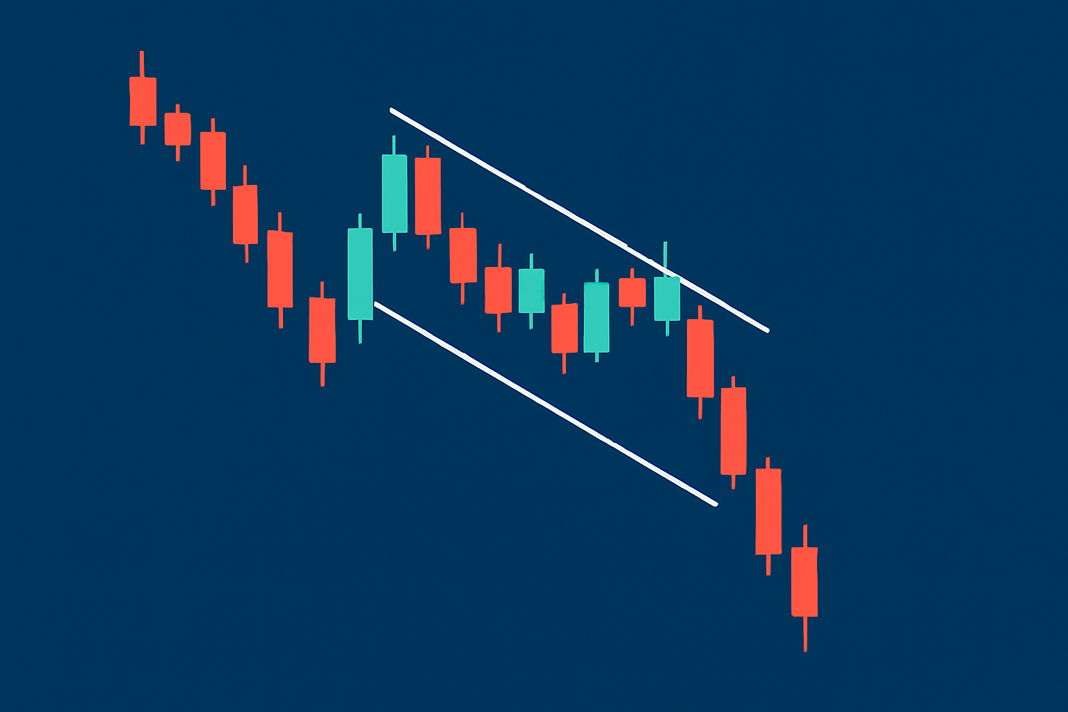 Identify bear flag trading pattern for quick moves