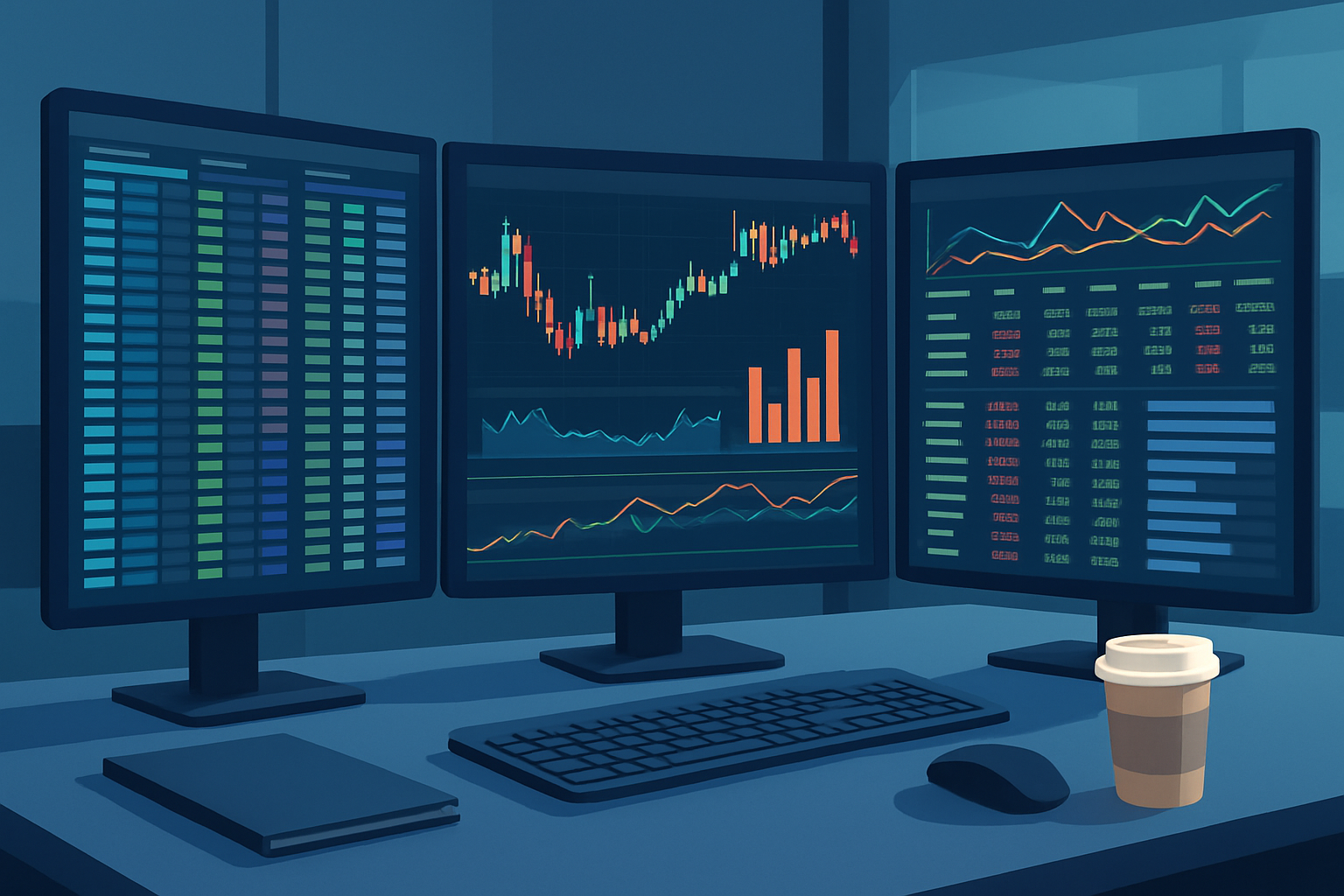 Real-time options trading dashboard showing market data and automated trade execution in progress