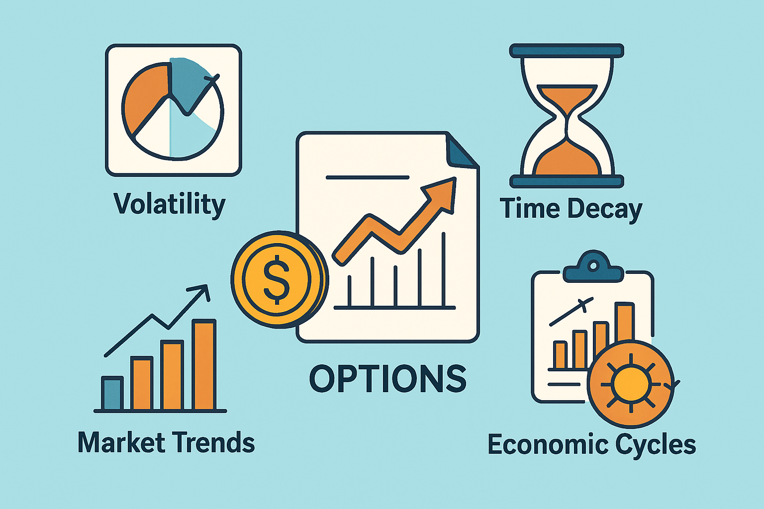Visual infographic illustrating critical factors that impact commodity options trading profitability
